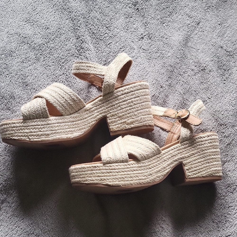 Old Navy Cream Espadrille Platform Shoes